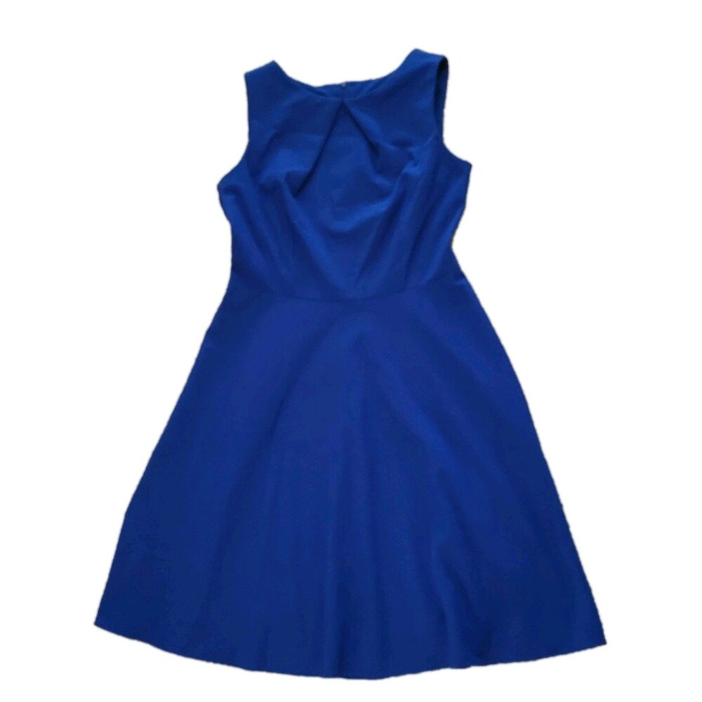 Alyx Dress Womens 10 Royal Blue Fit & Flare Knee Length Dinner Career Evening